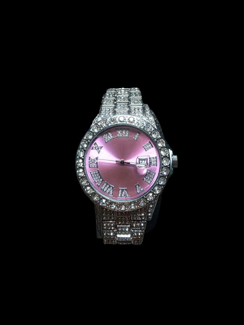 Women's Pink Crystal Accent Bracelet Watch